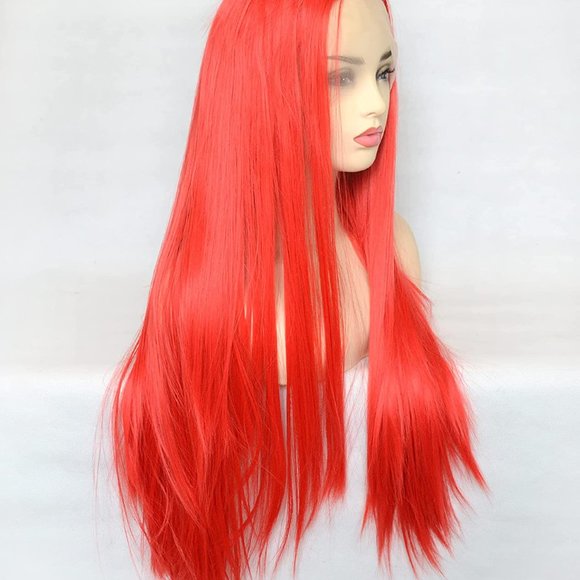 Straight Red Lace Front Wig - Picture 1 of 3